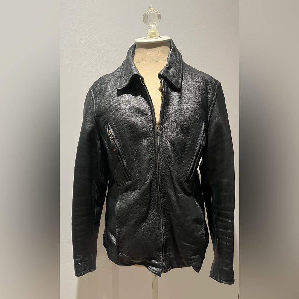 Milwaukee Leather jacket . Black with a zip out liner